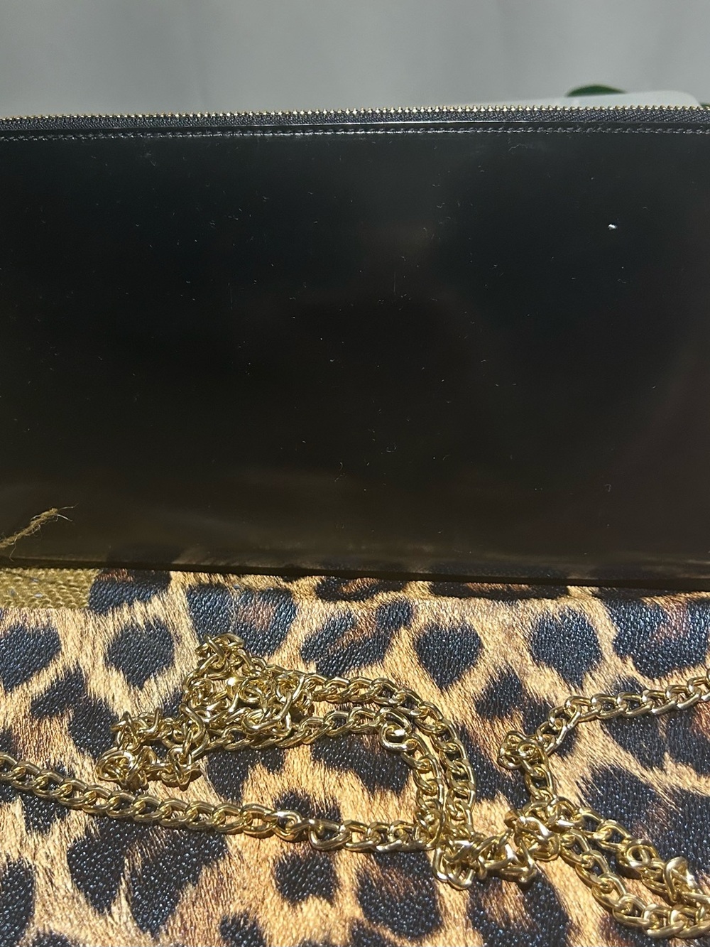 Authentic Salvatore Ferragamo Black Leather Chain Crossbody Bag with Gold Chain